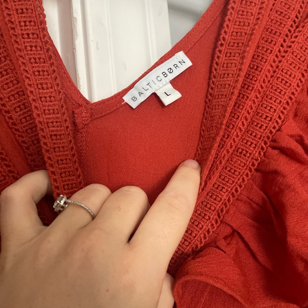 Baltic Born dress size large orange red rust color
